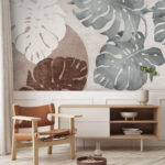Wall murals Natural patterns in muted tones.