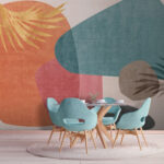 Wall murals Abstract shapes and textures in color.