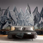 Wall murals Delicate blooms against a muted backdrop