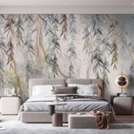 Wall murals Abstract foliage in gentle mist.