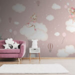 Wall murals Ballet animals dancing on clouds.