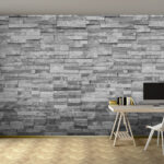 Wall murals Gray brick wall texture pattern
