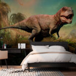 Wall murals Dinosaur with horns and a long neck