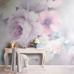 Wall murals Whimsical blooms with a delicate butterfly.