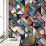 Wall murals Multicolored pattern of squares
