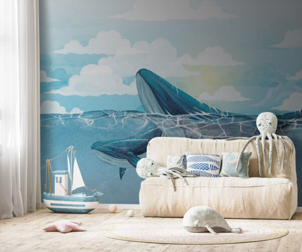 Wall murals Whale swimming in the water