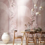 Wall murals Wallpaper with flowers