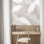 Wall murals Delicate white feathers pattern design.