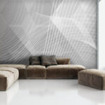 Wall murals Grey and white background with white lines