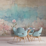 Wall murals Painting of a tree in the snow