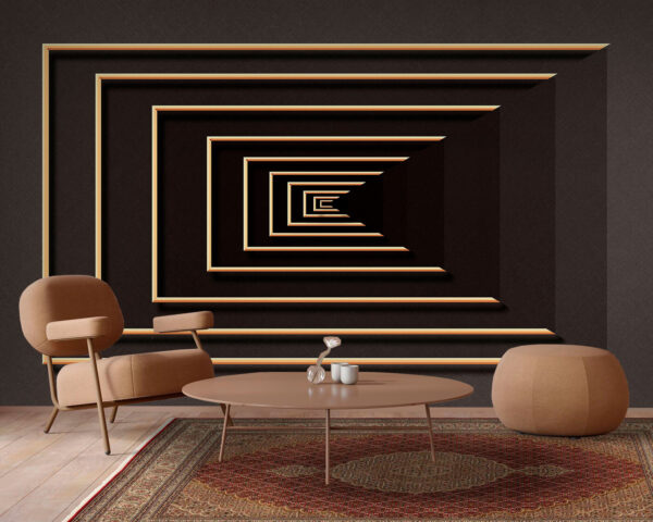 Black and white rectangles with a black background Wall murals Black and white rectangles with a black background