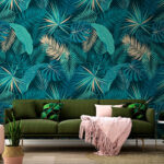 Wall murals Tropical leaves create vibrant pattern