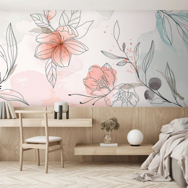 Drawing of a flower Wall murals Drawing of a flower