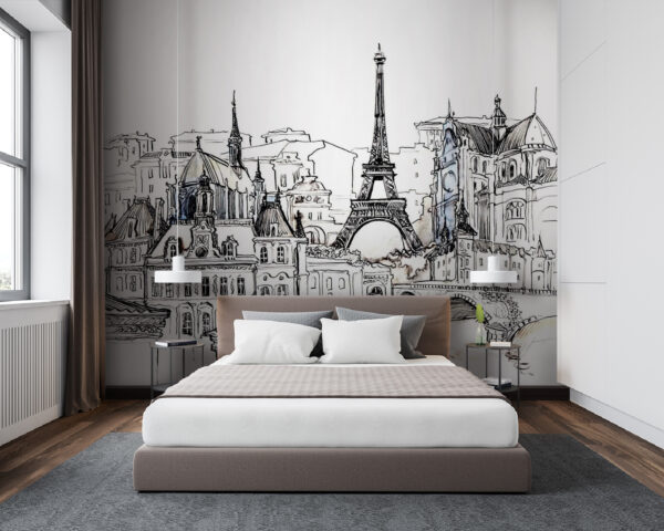 Drawing of a building Wall murals Drawing of a building