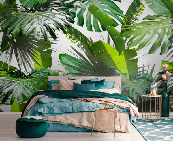 Wall murals Group of green leaves Wall murals Group of green leaves