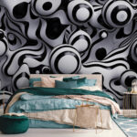 Wall murals Abstract swirl patterns in black and white.
