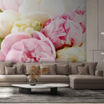 Wall murals Bouquet of pink and white flowers