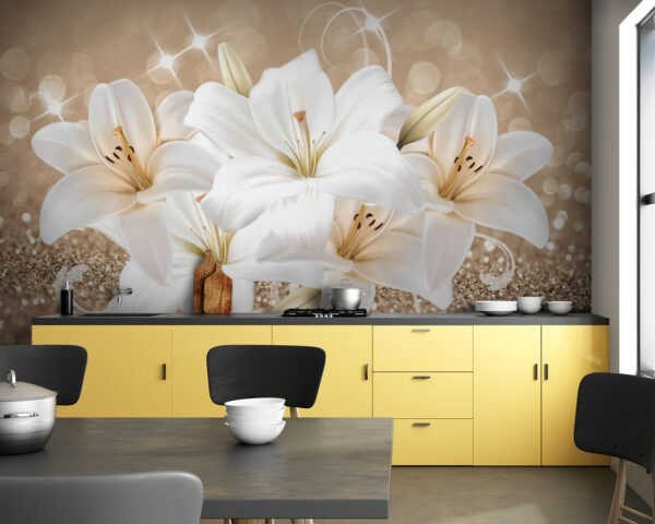 Wall murals Group of white flowers Wall murals Group of white flowers