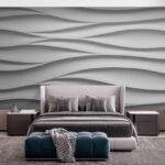 Wall murals Wavy white abstract texture design