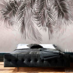 Wall murals Lush leaves against a soft backdrop