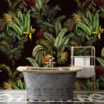Wall murals Lush tropical foliage and vibrant flowers.