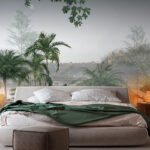 Wall murals Lush greenery by the tranquil water.