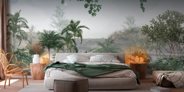 Wall murals Lush greenery by the tranquil water Wall murals Lush greenery by the tranquil water