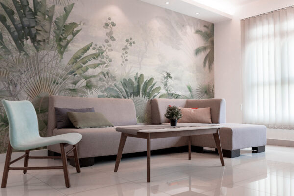 Dense jungle with lush green foliage Wall murals Dense jungle with lush green foliage