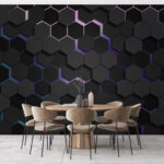 Wall murals Group of black hexagons