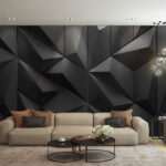 Wall murals Angular shadows in monochrome dimensions.