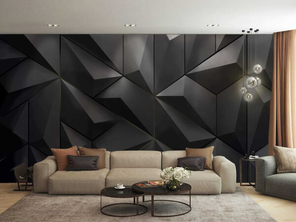 Wall murals Wall murals Angular shadows in monochrome dimensions. (SKU: u79936)