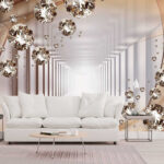 Wall murals Gems floating in endless tunnel.