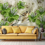 Wall murals Elegant flowers with decorative accents.