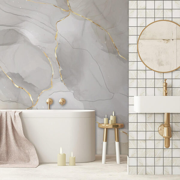 Marble texture with amber veins Wall murals Marble texture with amber veins