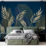 Wall murals Nature-inspired leafy pattern design.