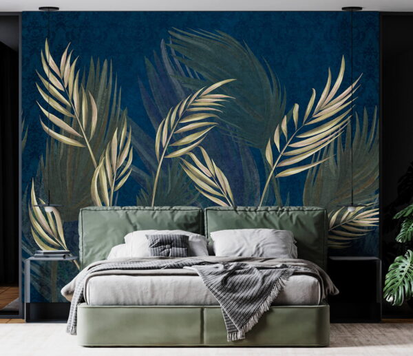 Wall murals Nature-inspired leafy pattern design Wall murals Nature-inspired leafy pattern design