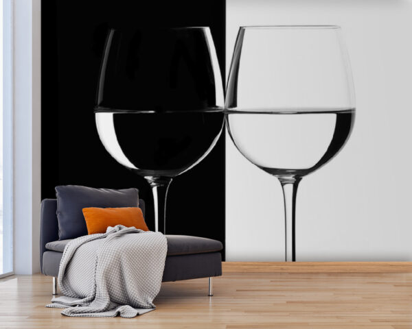 Wall murals Two wine glasses with water in them Wall murals Two wine glasses with water in them