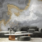 Wall murals Textured marble with flowing patterns.