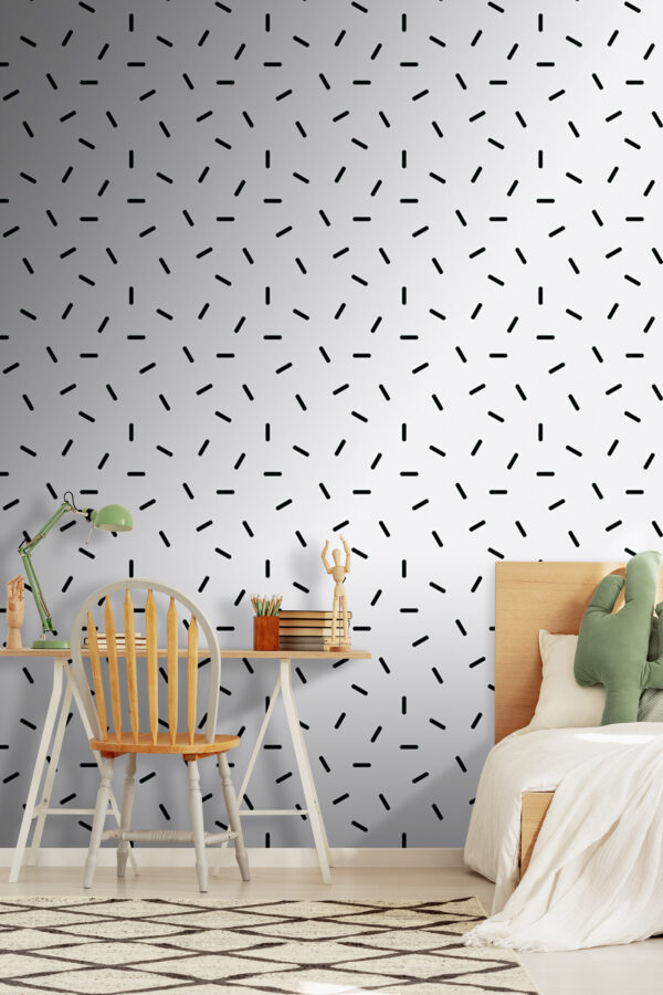 Black lines on a white background Wall murals Black lines on a white background