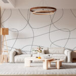 Wall murals Black lines on a white background