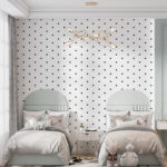 Wall murals Black dots on a white background