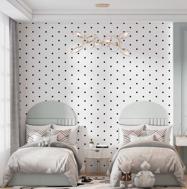 Black dots on a white background Wall murals Black dots on a white background