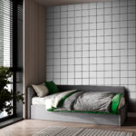 Wall murals Grid of white squares