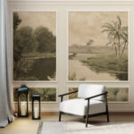 Wall murals Palm trees in a desert