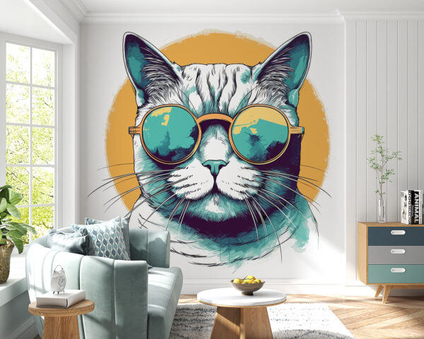 Wall murals Wall murals Cat wearing sunglasses (SKU: u98179)