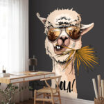 Wall murals Llama chillin' with cool shades