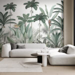 Wall murals Tropical paradise with lush greenery.