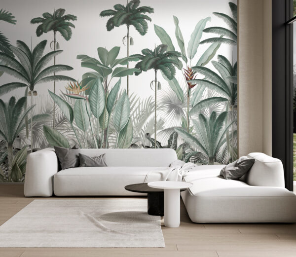 Tropical paradise with lush greenery Wall murals Tropical paradise with lush greenery