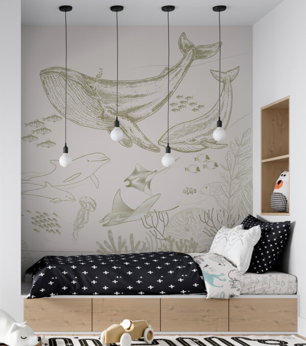 Drawing of a stingray Wall murals Drawing of a stingray