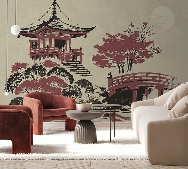 Painting of a bridge Wall murals Painting of a bridge